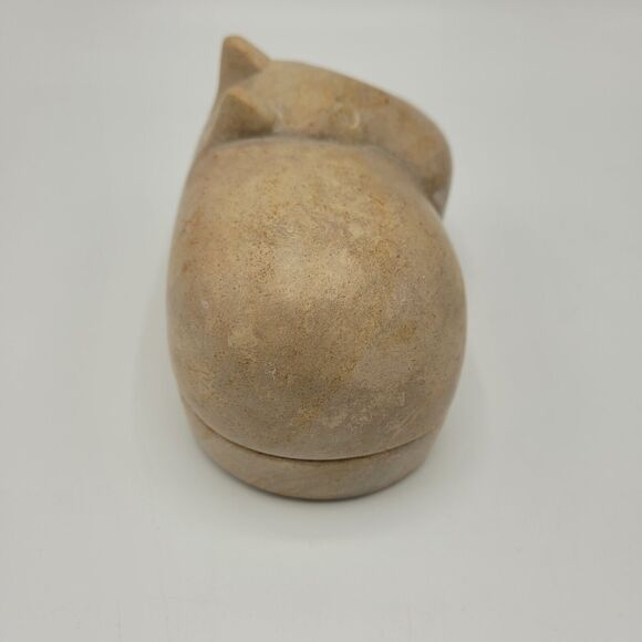 Hippo Carved Soapstone Trinket Box 5" Long - Picture 7 of 15